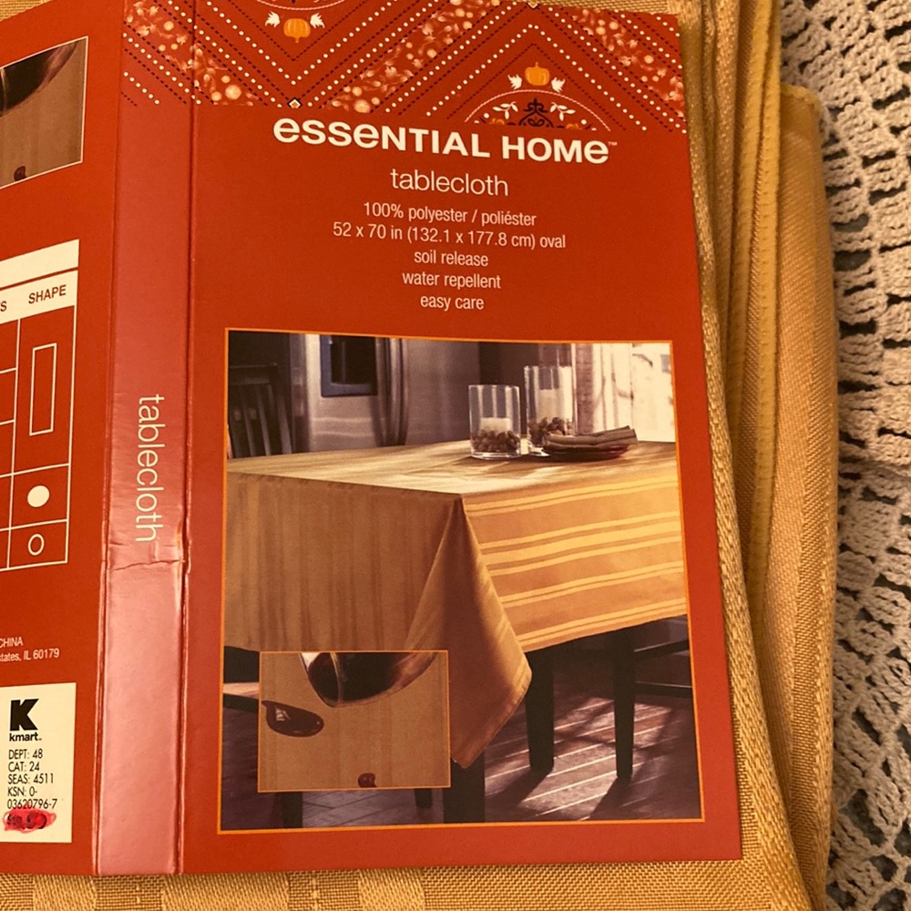 NWT Table cloth size 52 x 70 Mustard Color